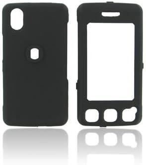Durable Black Rubberized Hard Protector Cover Case for LG KP500 Cookie