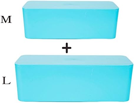 KARMAS PRODUCTS 2 Pcs Plastic Cable Storage Socket Wire Box Management for Home Office Size M+L