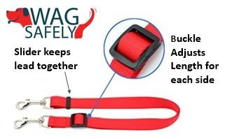 WagSafely Dog Safety Tether - Bike Basket Safety Strap (LG)