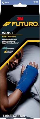 Photo 1 of FUTURO Night Wrist Support, Left or Right, Adjustable, Helps Provide Nighttime Relief of Carpel Tunnel Symptoms, Made of Breathable Material, Easy-to-Use Sleeve Design, One Size Fits Most (48462ENR)
