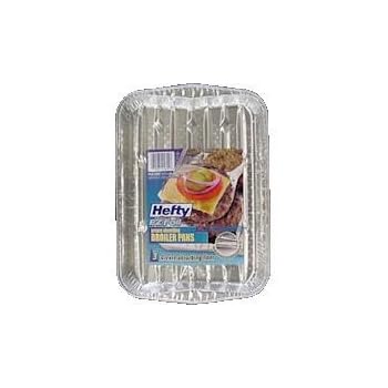 Hefty EZ Foil 91855 8-Inch x 11.25-Inch x 1-Inch Miracle Broiler Pans Grease Absorbing (Pack of 3)