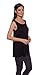 Free to Live Women's Long Flowy Short Sleeve or Sleeveless Tunic (XL, Black)