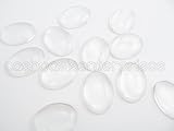 20 CleverDelights Glass Oval Cabochons - 22x30mm - Clear Magnifying Cabs - Dome Pendant Cab - For Cameo Pendants, Photo Jewelry, Rings, Necklaces - 30x22mm - 7/8