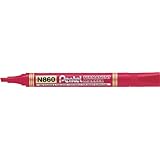 Pentel Permanent Markers Chisel Point - Red (Pack of 12)
