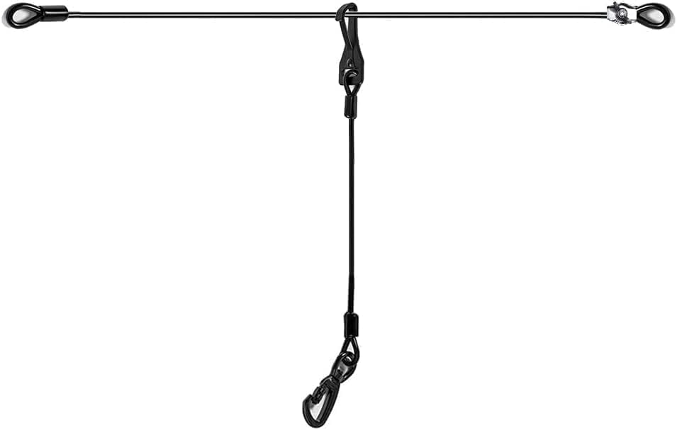 Photo 1 of Mi Metty Dog Seatbelt, Car Harness with Coated Wire Rope, Happy Ride Dog Zipline, Safety Restraint No-Chew Tether Cable (Stainless Steel, 5 FT)