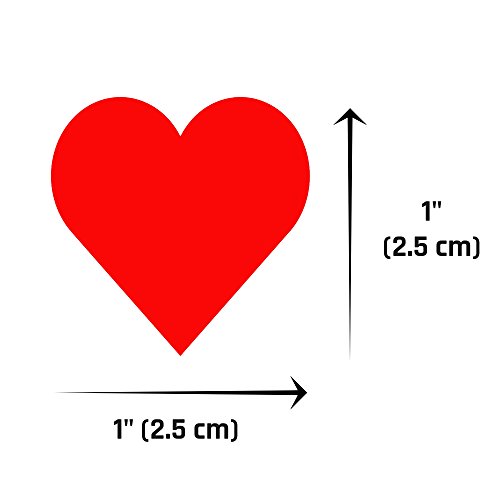 1200 Pack, 1" Red Heart Stickers Labels 50 Sheets Pricepulse