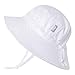 Kids Summer Quick Dry Swim Sun Hats 50 UPF, Adjustable Foldable Packable L: 15m - 5Y,White - Toggled Chinstrap