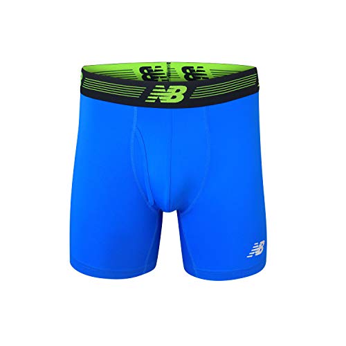 New Balance Men's 6" Boxer Brief Fly Front with Pouch, 3Pack, Team
