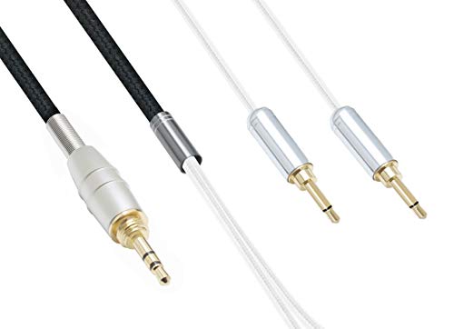 Gotor Black Silver Onion Plated Audio Extension Cable Upgrade Cable for Denon AH-D600 AH-D7100 Headphones (4m)
