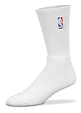 NBA Logoman White Crew Socks - Large 10-13