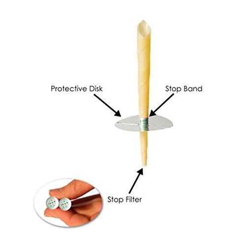 Leegoal Beeswax Candling 2Pcs smoke free Natural Cones Candle Waxing with Protective Disk Removable Drip Free Filter without pesticide residue
