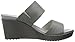 crocs Women's Leigh II 2 Strap Wedge W Wedge Sandal, Silver/Graphite, 8 M US