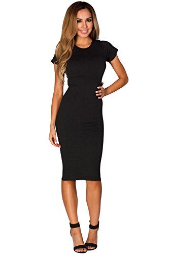 Short Sleeve Bodycon T Shirt Midi Dress เดรส แฟชั่นชุดทำงาน Babe Society ผู้หญิง