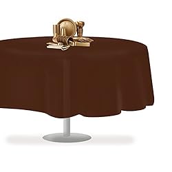 Brown 1 Pack Premium Disposable Plastic Tablecloth