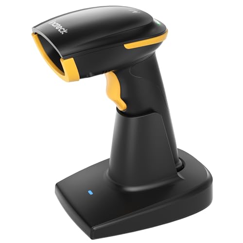 Inateck BCST-36 2D Wireless Barcode Reader with Charging Base, 2600mAh Battery, 2.4G USB Bluetooth Barcode Scanner, Gun Reader 1D 2D QR for POS Stores Inventory Warehouse, BCST-36