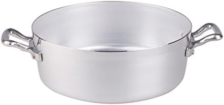 Pentole Agnelli Family Cooking Aluminium Casserole Pot With 2 Handles, Diameter - 22 Cm, Silver, 22x22x8.5 cm