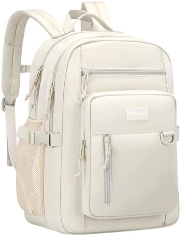 Amazon.com | AFGWK Cute Backpack for School Teen Girls Beige  display picture 2