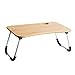ZHU CHUANG Multifunctional Bamboo Lap Desk Breakfast Serving Bed Tray Sofa Tray with Foldable Legs Natural Color (Simple(Bamboo & Metal))thumb 1