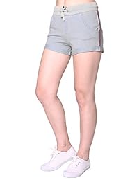 Pantalones cortos para dama, elásticos, de media altura, vaqueros, ajustados, con cordón