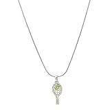 Spinningdaisy Tennis Racket with Smashing Green Crystal Ball Necklace