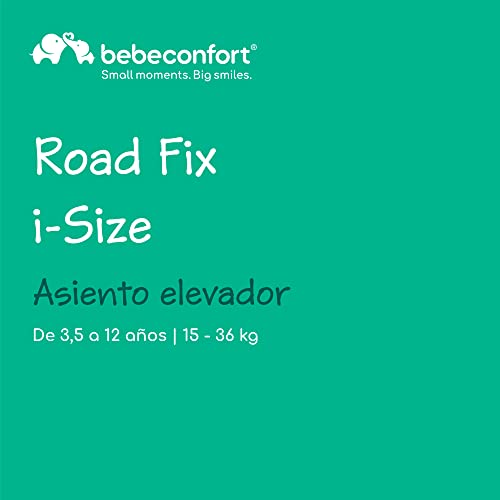 RoadFix i-Size, Silla de Coche Elevador con Respaldo, 3,5-12 años (100-150 cm), Silla Coche ISOFIX, Plegable, Ligera (4,4 kg), 14 Posiciones Reposacabezas, Black Mist