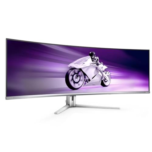 PHILIPS Monitors Evnia 49M2C8900L - 49 Zoll DQHD OLED Curved Gaming Monitor, 144 Hertz, 0,03ms GtG, HDR400, Ambiglow (5120x1440, HDMI 2.1, DisplayPort