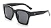 GAMT Sunglasses Tide Retro Trapezoid Frame Sun Glasses Fashion Eyewear Black Frame Silver Lens