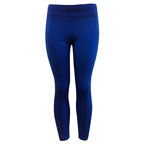 Fitfulvan Yoga Leggings,Women's Solid Workout Leggings Fitness Sports Yoga Athletic Pants Blue