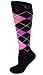 MOXY Socks Purple and Pink Argyle Fitness WOD Knee-High Socks