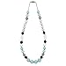 Itzy Ritzy Teething Happens Silicone Assorted Bead Necklace, Aqua Daydream