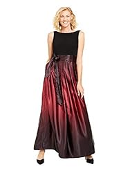 S.L. Fashions Women's Long Satin Party Dress 3/4