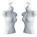 Only Hangers Set of (2) Female Torso Body Mannequin Forms (Waist Long) Great for Small and Medium Sizes, White Finish