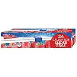 Slider Bags 1 Gallon Storage Bags For Home, Kitchen, Food, Office, Multi Purpose Slider Bags. 24 Ct