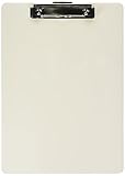 Officemate OIC Recycled Plastic Clipboard, Letter Size, Pearl (83047)