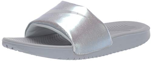 Nike Boys Kawa Slide (GS/PS) Sandal, Wolf Grey-Metallic Platinum, 6Y Regular US Little Kid