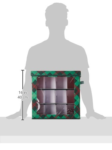 Honey-Can-Do SFT-07752 Plaid Ornament Storage Cube