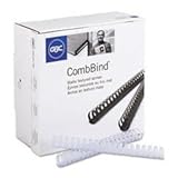 GBC Premium Matte CombBind Binding Spines, 1-Inch Spine Diameter, Frost, 200 Sheet Capacity, 100 Spines (4090317)