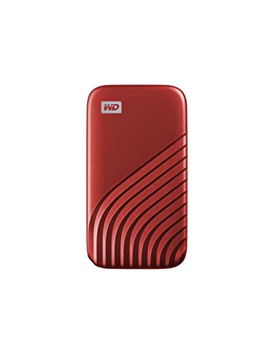 WD My Passport SSD 1 TB mobiler SSD Speicher (NVMe-Technologie, USB-C und USB 3.2 Gen-2 kompatibel, Lesen 1050 MB/s, Schreiben 1000 MB/s) Rot