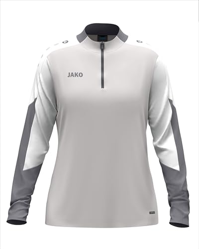 JAKO Damen Ziptop Dynamic, hellgrau/weiß/grau, M