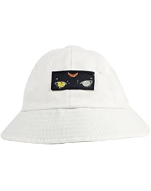 Women Cartoon Monster Embroidery Foldable Sun Protection Casual Bucket Hat
