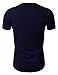 H2H Mens Premium Fitted Short-Sleeve Contrast Color Stitching T-Shirt Navy US L/Asia XL (D15S_KMT05S)