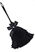 Smiffy's Black Feather Duster with Black Jewel, Gothic Maid and Witch Accesory
