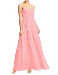 JAEDEN Women's Long Sweetheart Chiffon Pleat