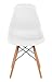 IRIS Mid-Century Modern Shell Chair with Wood Eiffel Legs, 2 Pack, Cotton White