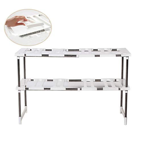 JDgoods 2-Tier Dish Drying Rack – Removable Stainless Steel Kitchen Rack Dish Drainer, Drain Tray Dish Rack, Utensil Holder, Drain Board Kitchen Supplies Storage Rack