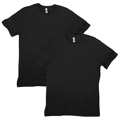 American Apparel Unisex CVC T-Shirt, Style G2001CVC, 2-Pack, Black (2-Pack), Me…