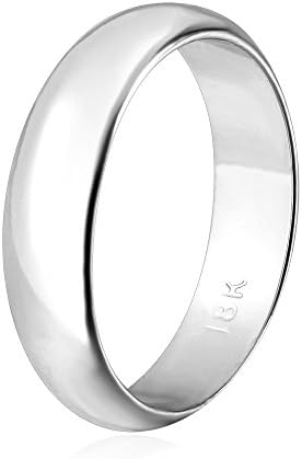 Wedding Men Women Ring 5mm Wide Comfort Fit Platinum Plated Plain Ring