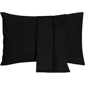 Utopia Bedding Brushed Microfiber Pillowcases - 20 by 30 inches Pillow Covers (Pack of 2, Queen, Black)