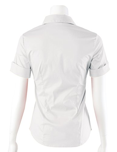 image for MAYSIX APPAREL Plus Size Womens Short Sleeve Stretchy Button Down Coll