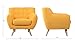 Case Andrea Milano Mid Century Modern Tufted Button Living Room Accent Chair (Yellow)